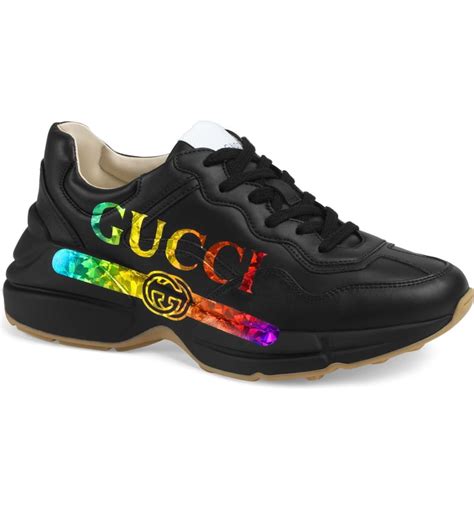 gucci metallic rainbow sneakers|Gucci rhyton strawberry sneakers.